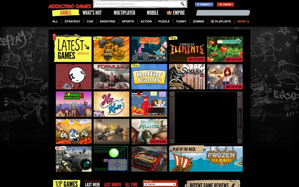addictinggames.com homepage in 2015
