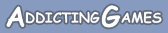 Addicting Games logo on the 2006 addictinggames.com homepage: The handwritten wordmark drops the .com suffix.