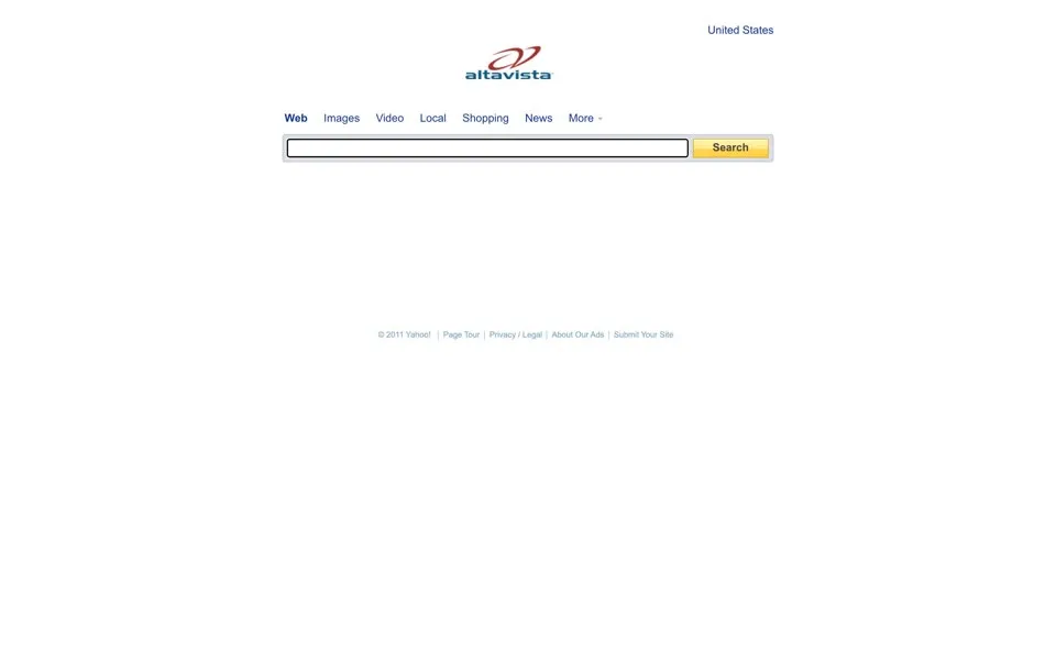 altavista.com homepage in 2011