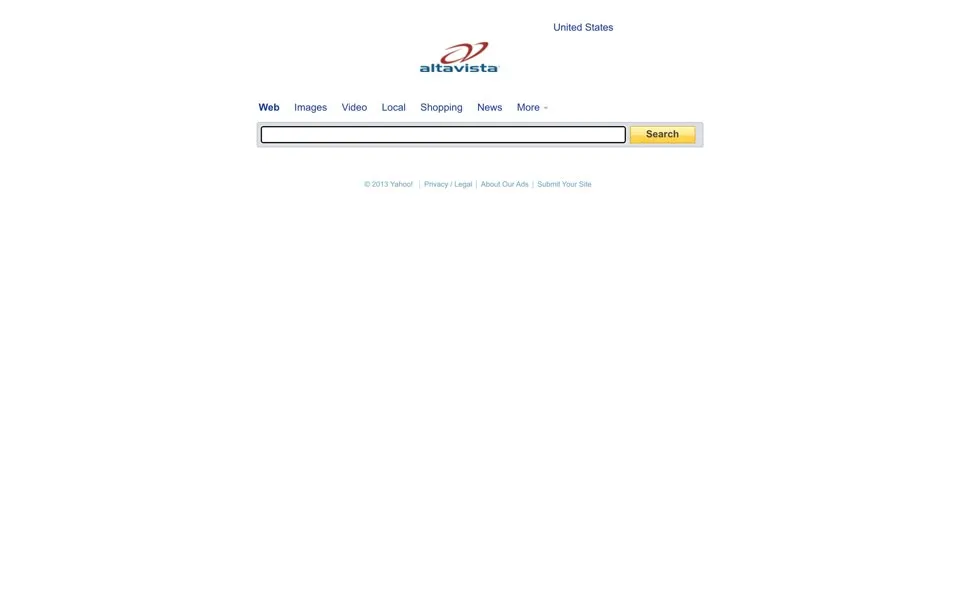 altavista.com homepage in 2013