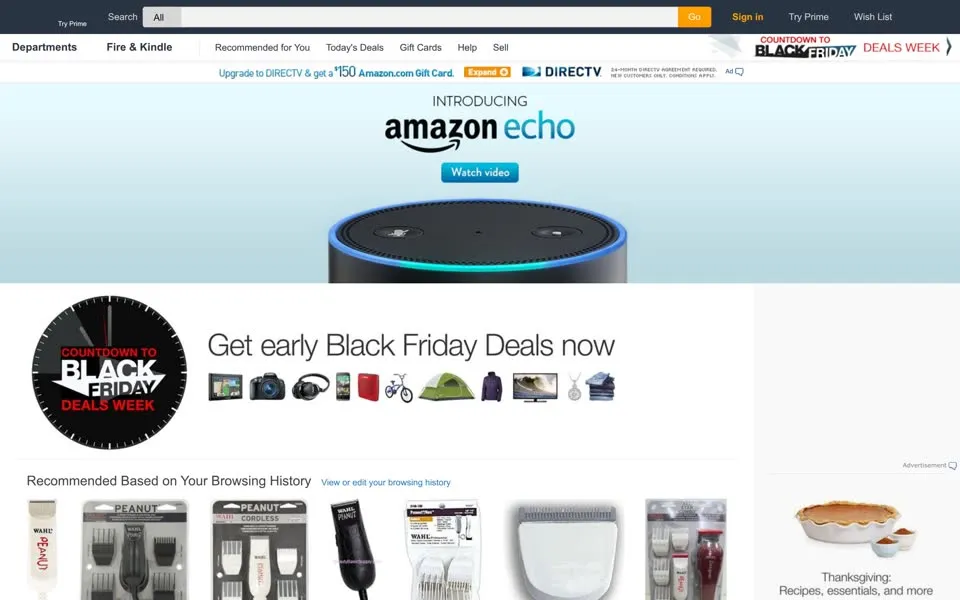 amazon.com homepage in 2014