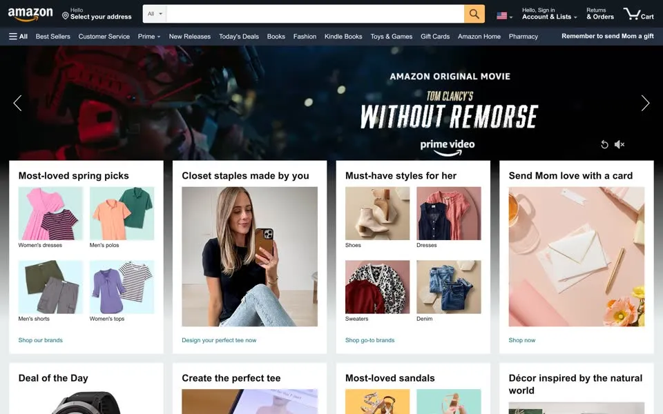 amazon.com homepage in 2021