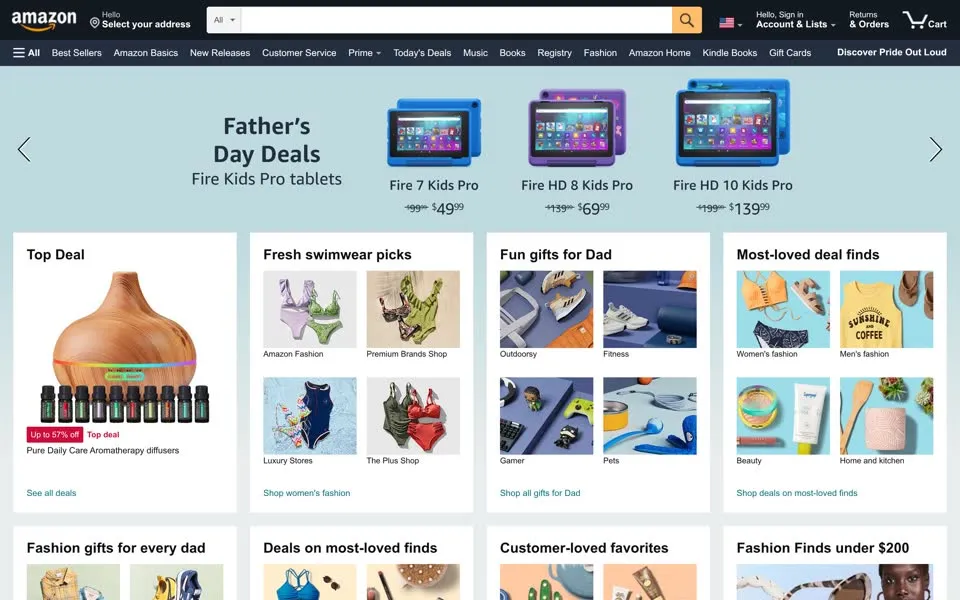 amazon.com homepage in 2022