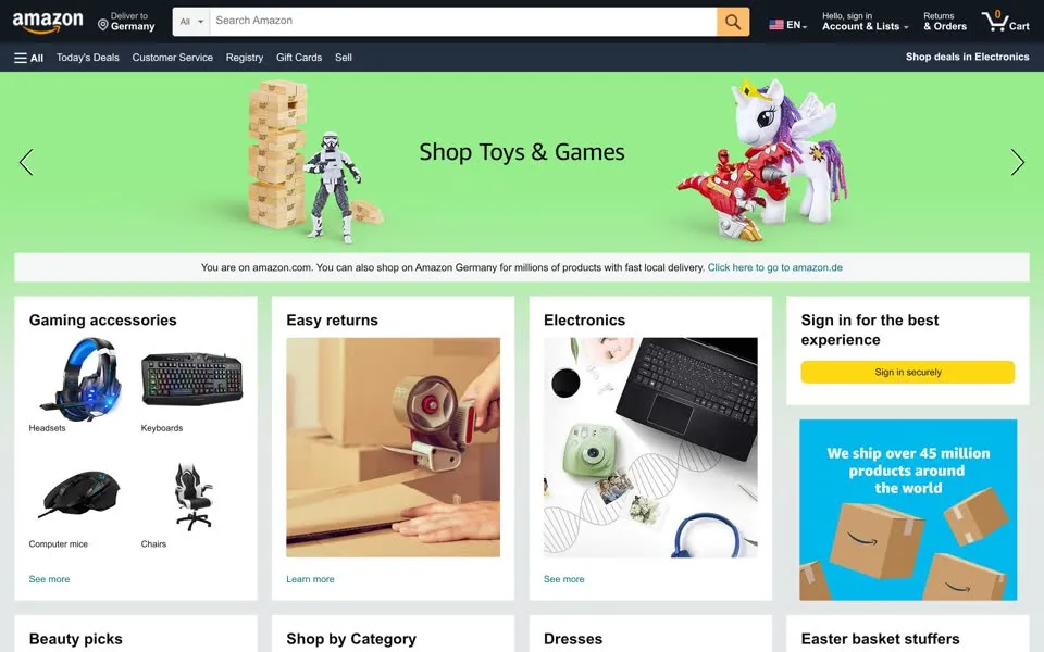 amazon.com homepage in 2023