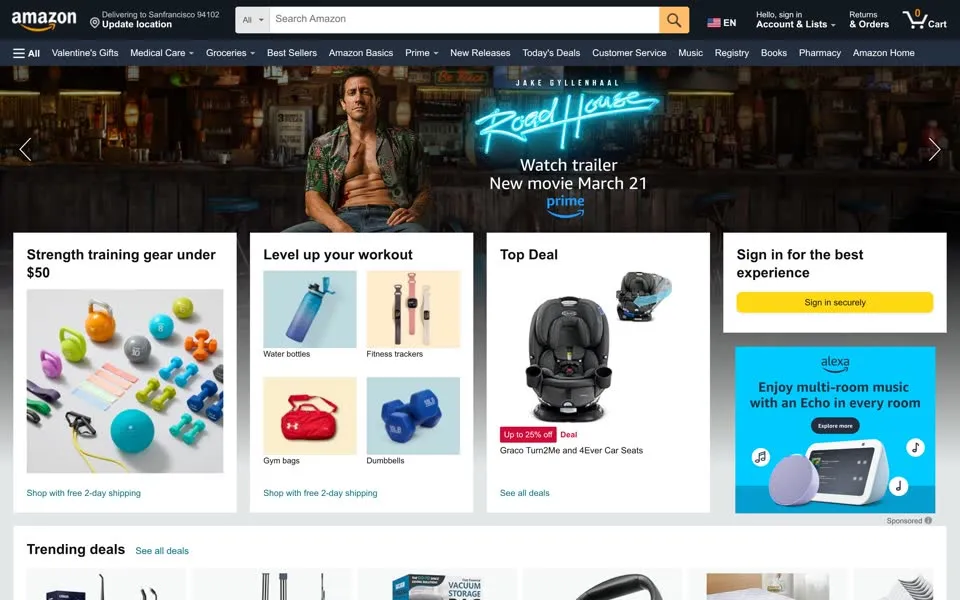 amazon.com homepage in 2024