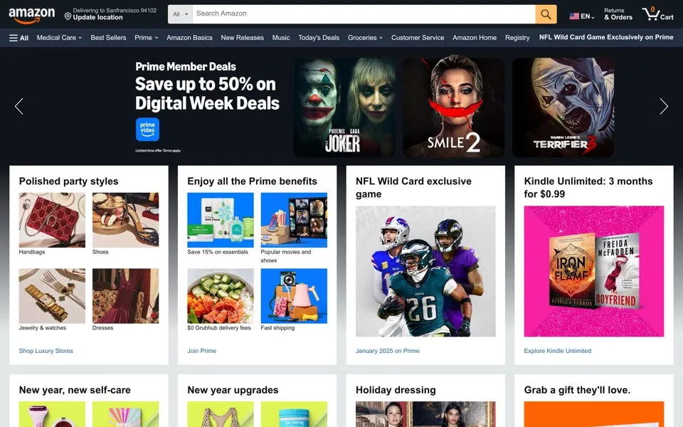 amazon.com homepage in 2025