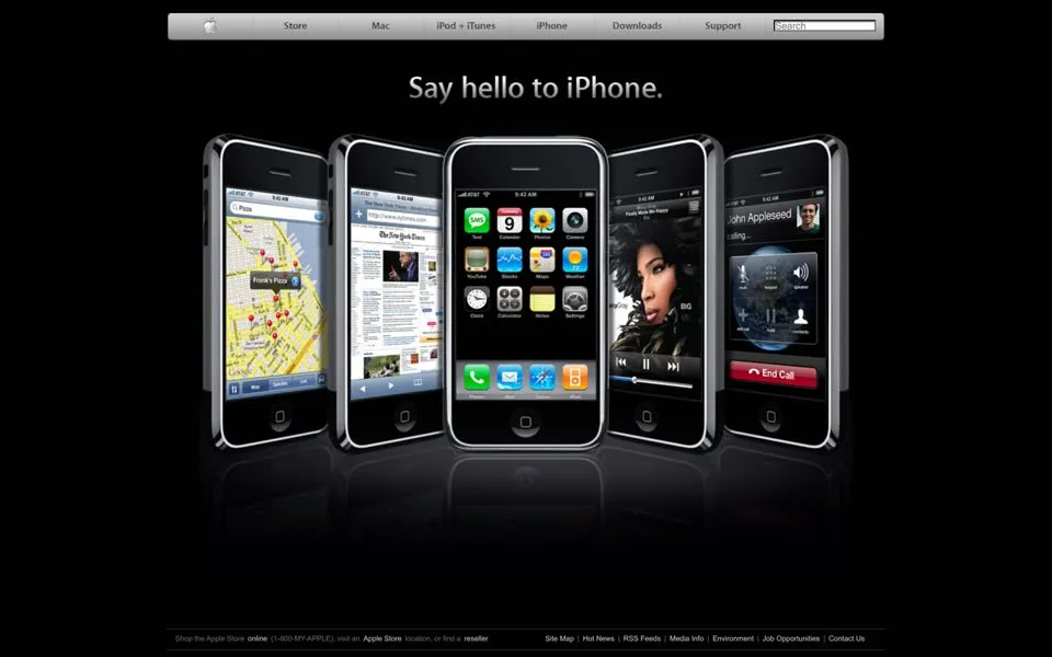 apple.com homepage in 2007