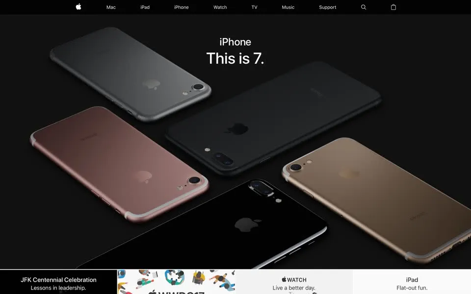 apple.com homepage in 2017