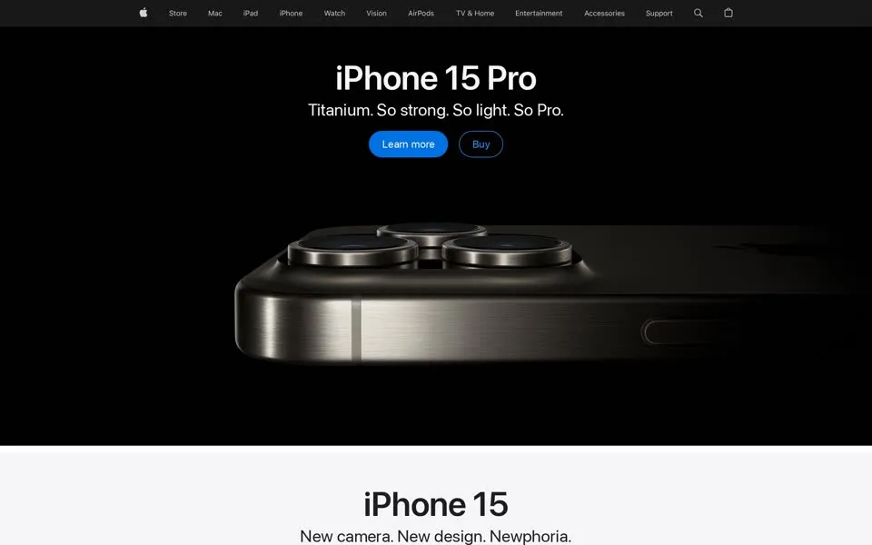 apple.com homepage in 2024