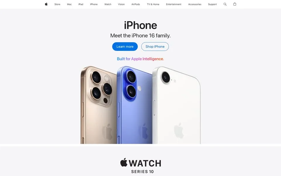 apple.com homepage in 2025