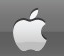 Apple logo on the 2014 apple.com homepage: flat white apple, dark bar