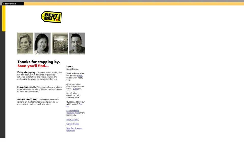 bestbuy.com homepage in 2000