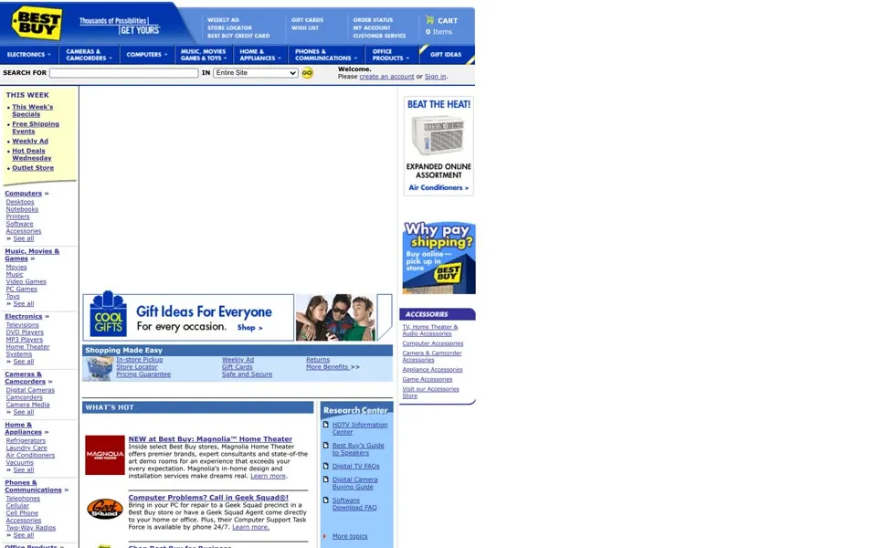 bestbuy.com homepage in 2006