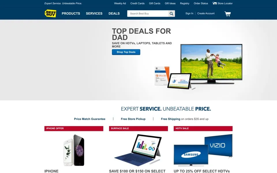bestbuy.com homepage in 2015