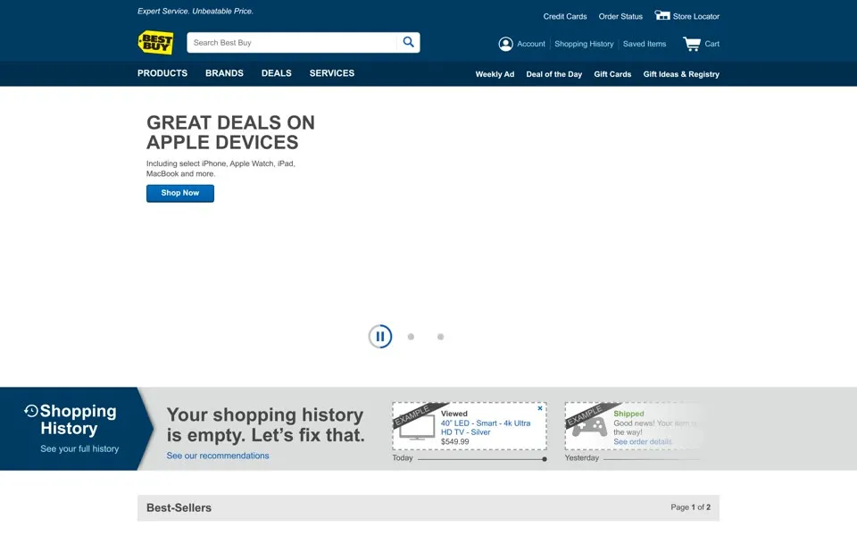 bestbuy.com homepage in 2017