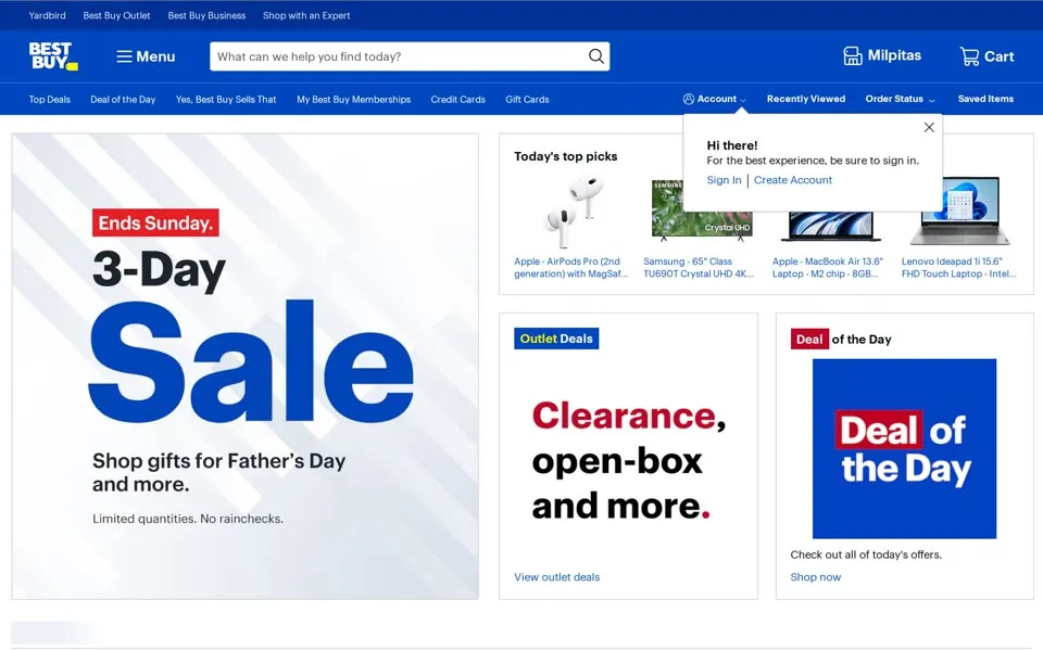 bestbuy.com homepage in 2024