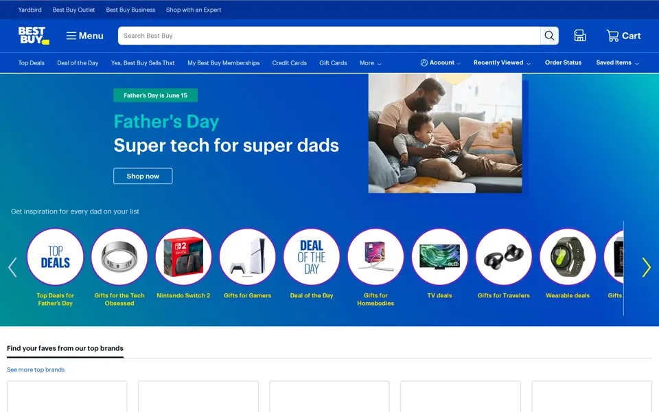 bestbuy.com homepage in 2025