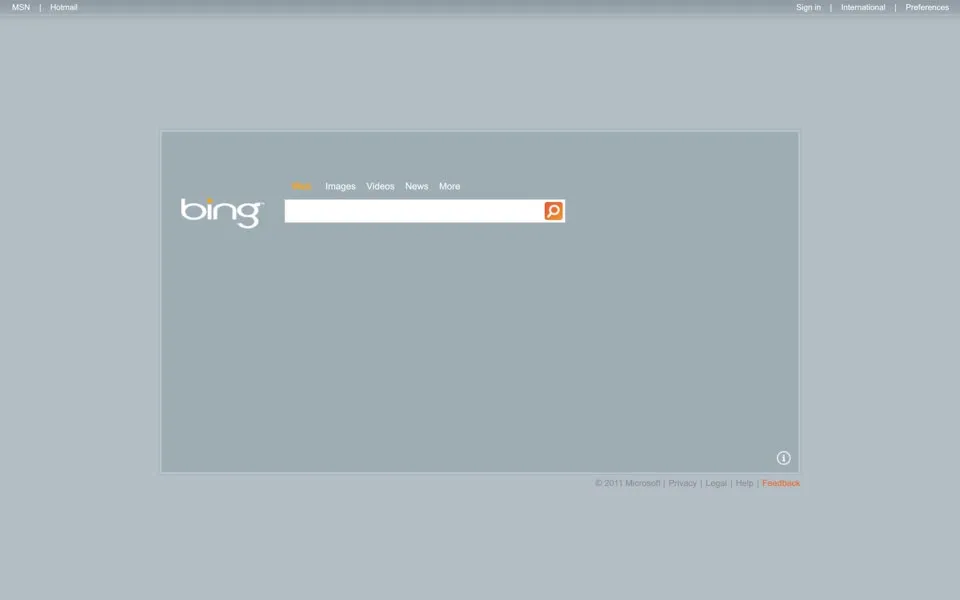 bing.com homepage in 2011