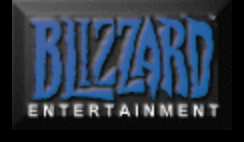Blizzard Entertainment logo on the 1996 blizzard.com homepage: Bevelled blue wordmark with silver edges