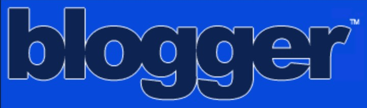 Blogger logo on the 1999 blogger.com homepage: Dark lowercase wordmark with a pale outline.