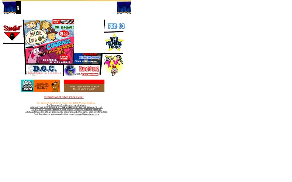 cartoonnetwork.com homepage in 1999