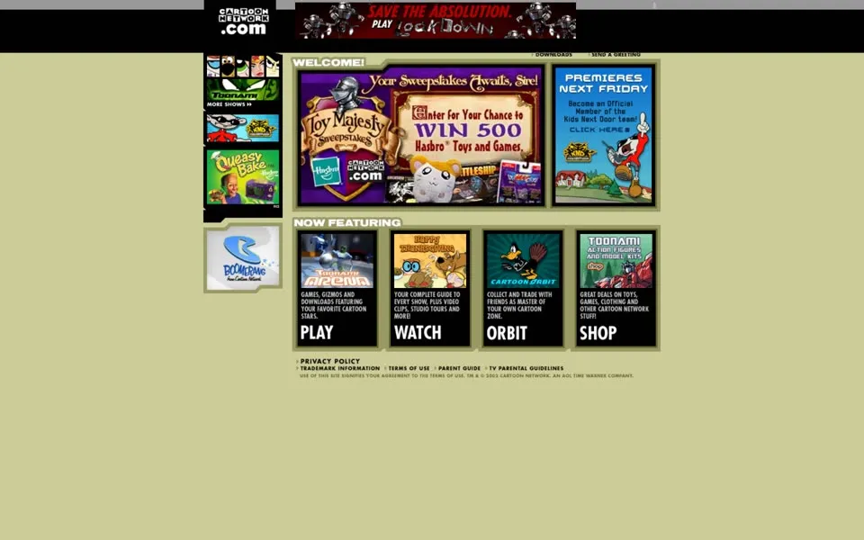 cartoonnetwork.com homepage in 2002