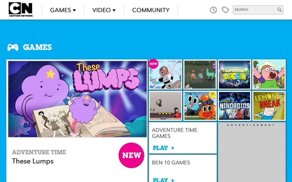 cartoonnetwork.com homepage in 2014