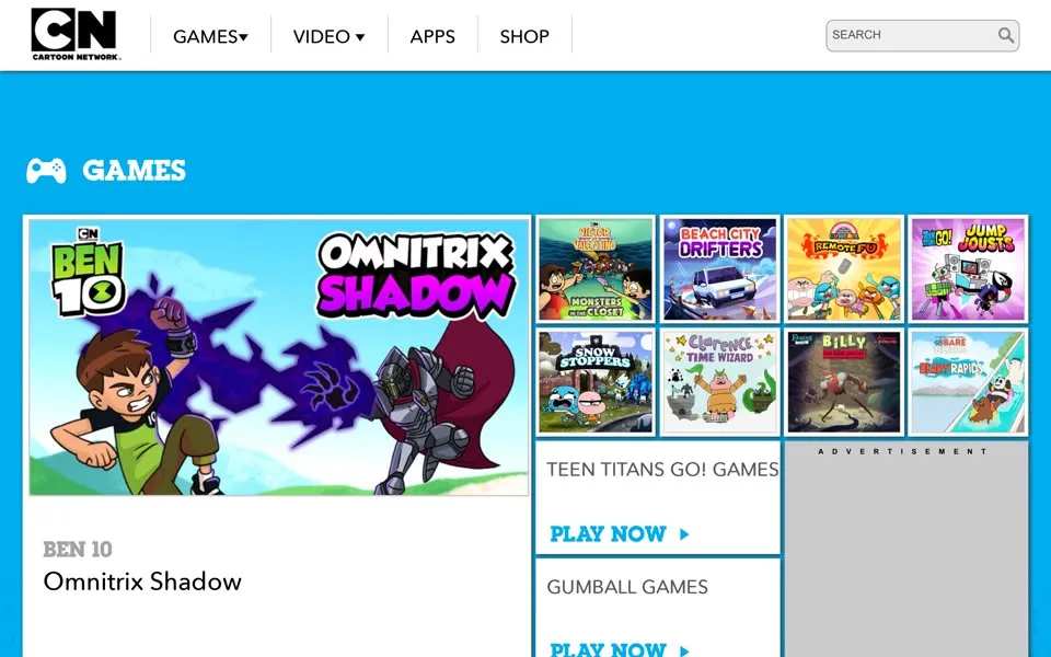 cartoonnetwork.com homepage in 2019