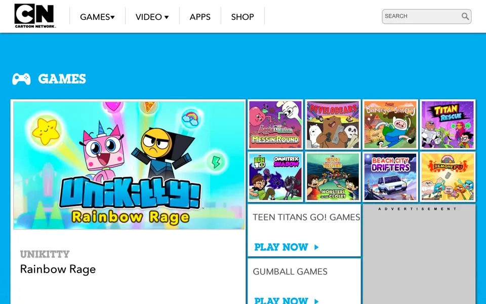 cartoonnetwork.com homepage in 2020