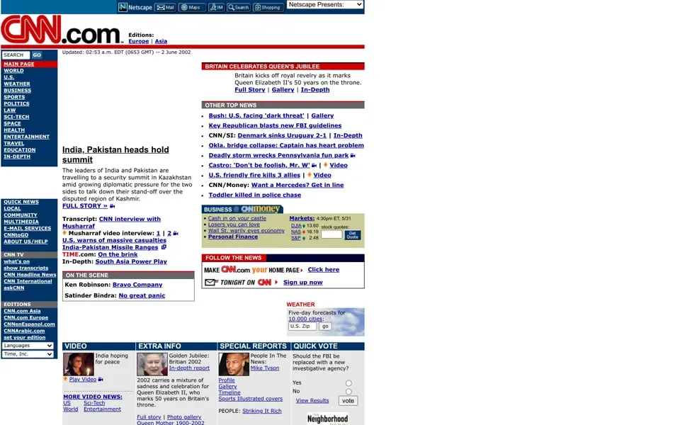 cnn.com homepage in 2002