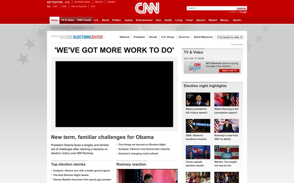 cnn.com homepage in 2012