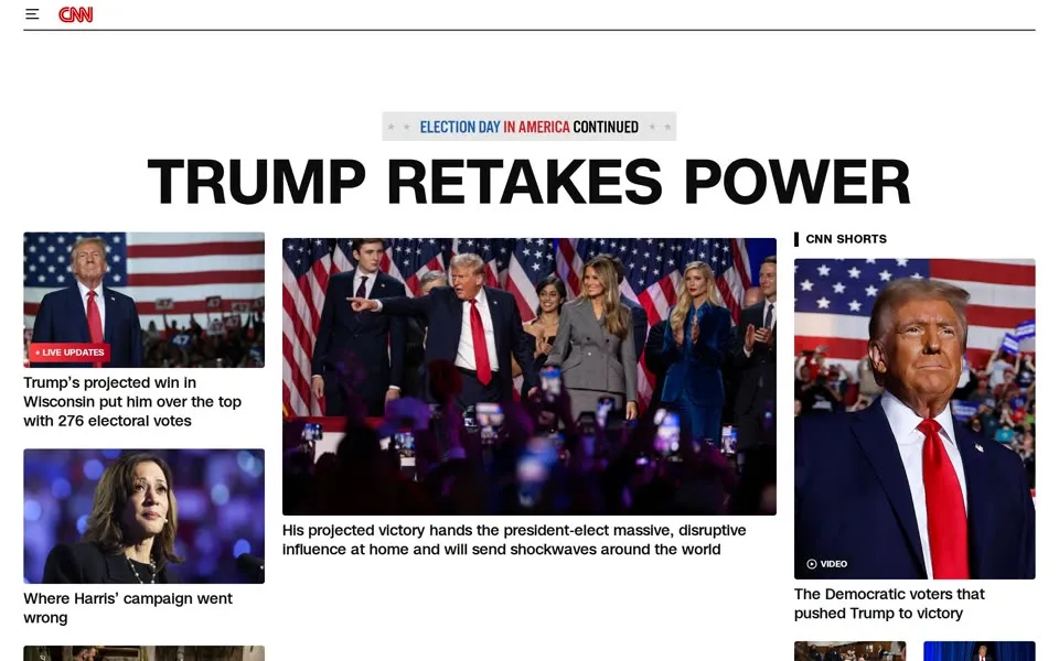 cnn.com homepage in 2024
