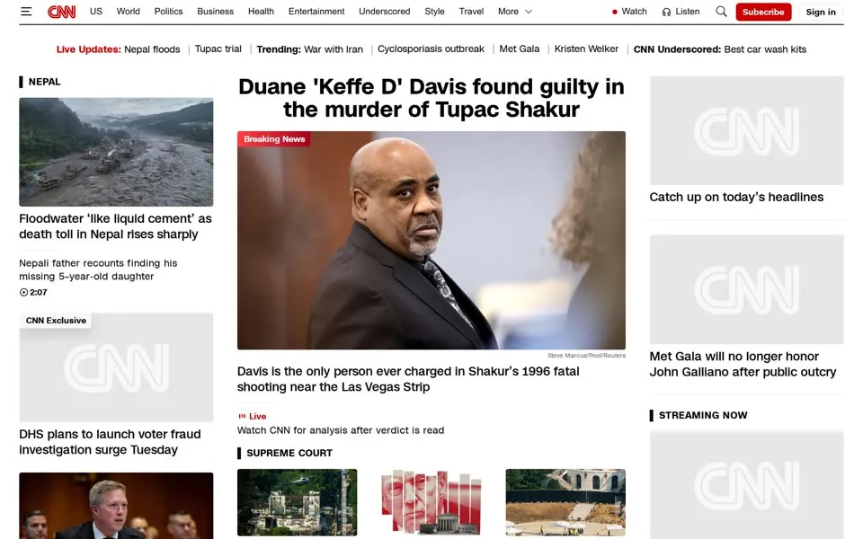 cnn.com homepage in 2026