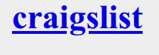 Craigslist logo on the 2001 craigslist.org homepage: bold underlined blue serif link, top left of the page