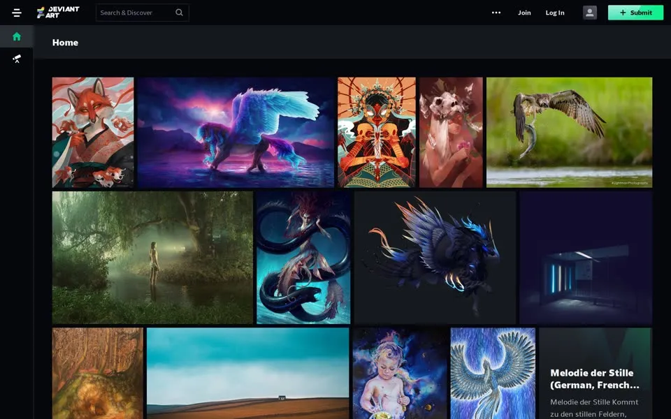 deviantart.com homepage in 2022