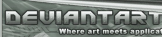 DeviantArt logo on the 2002 deviantart.com homepage: Beveled uppercase lettering replaces the emblem