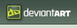 DeviantArt logo on the 2010 deviantart.com homepage: The dA emblem turns yellow-green inside a square