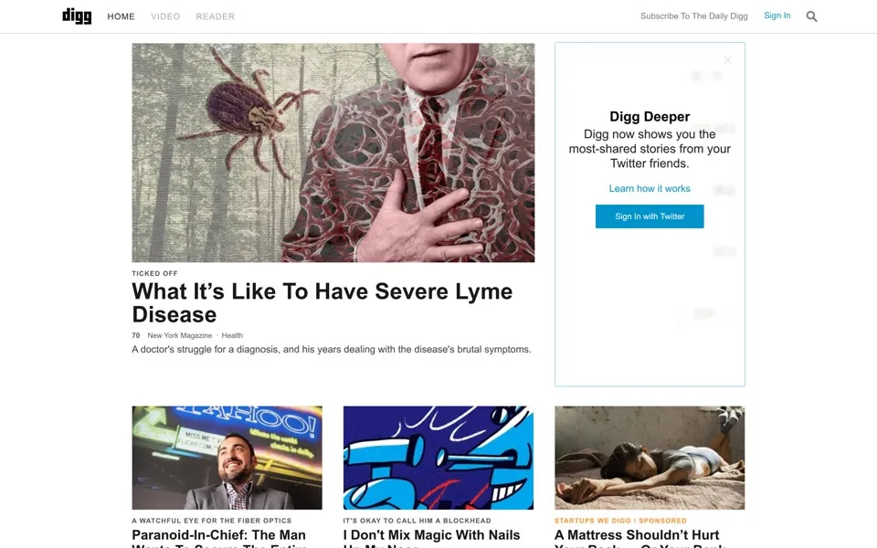 digg.com homepage in 2015