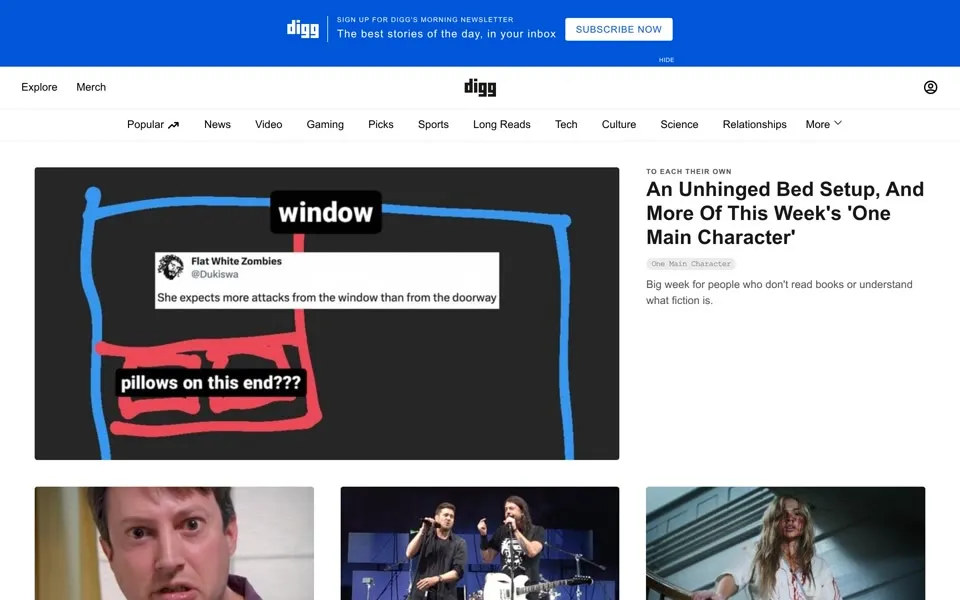digg.com homepage in 2023