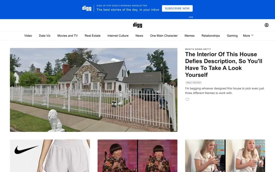 digg.com homepage in 2024