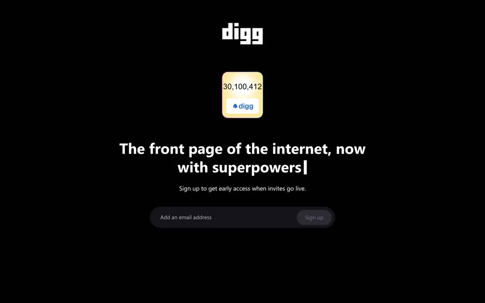 digg.com homepage in 2025