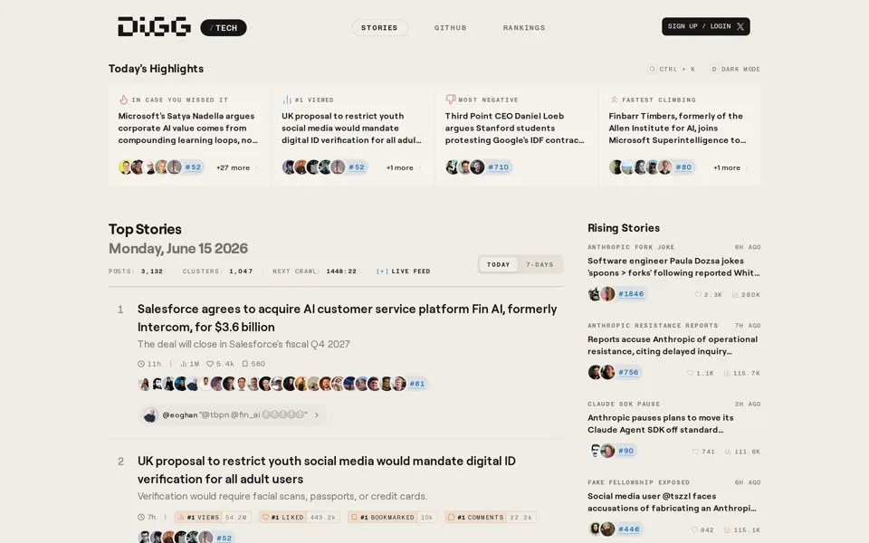 digg.com homepage in 2026