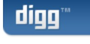 Digg logo on the 2006 digg.com homepage: first real logo: rounded 'digg™' wordmark on a blue pill with a search box