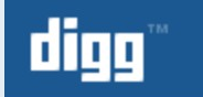 Digg logo on the 2008 digg.com homepage: bolder white blocky 'digg' on the blue header bar (kept through 2010)