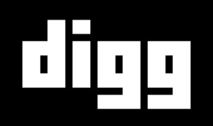 Digg logo on the 2025 digg.com homepage: after the buyback: white pixel-style 'digg' on black for the waitlist