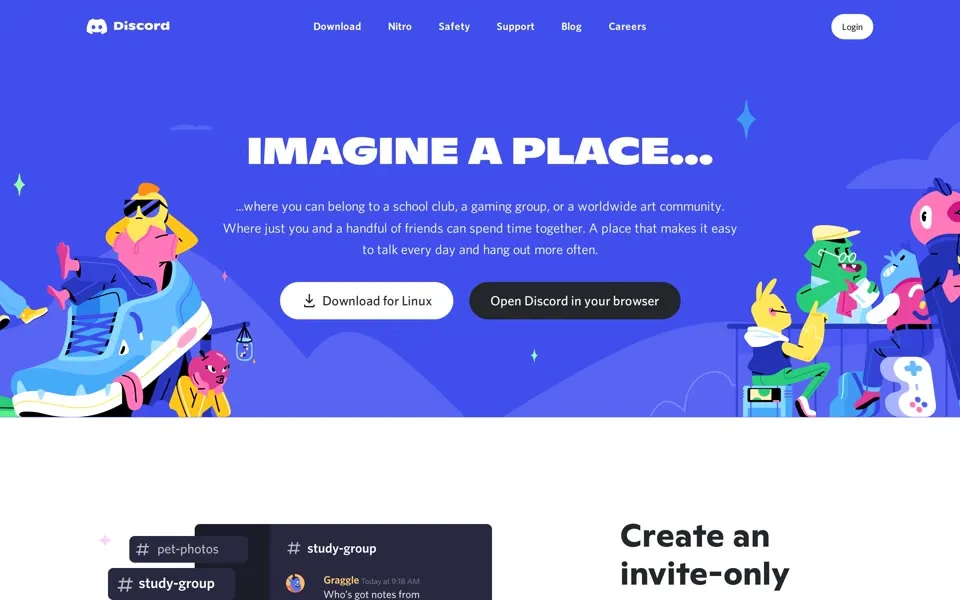 discord.com homepage in 2022