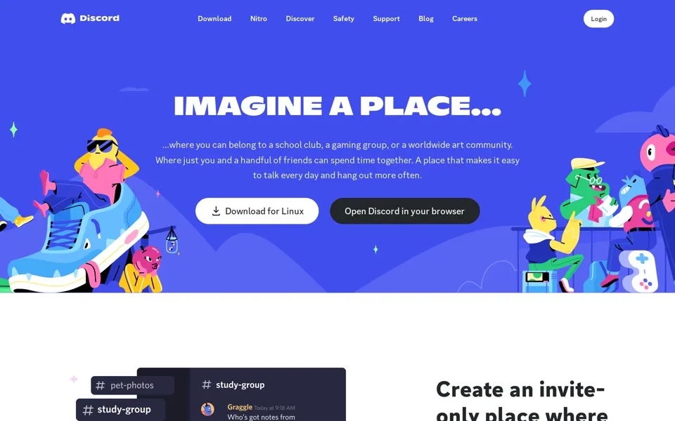 discord.com homepage in 2023
