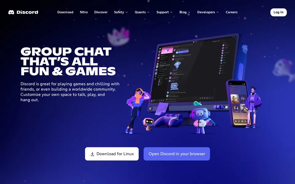 discord.com homepage in 2025