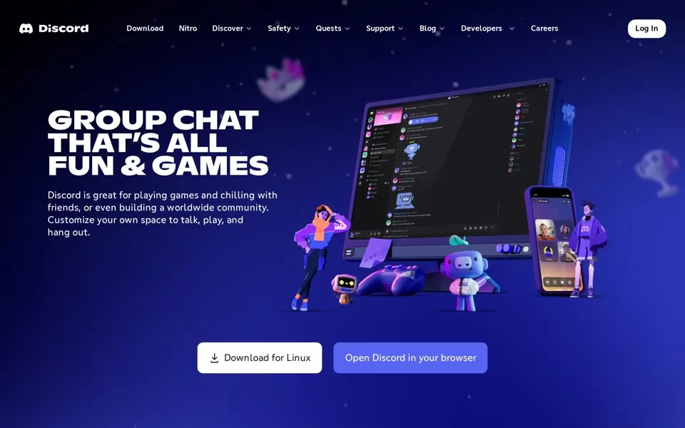 discord.com homepage in 2026