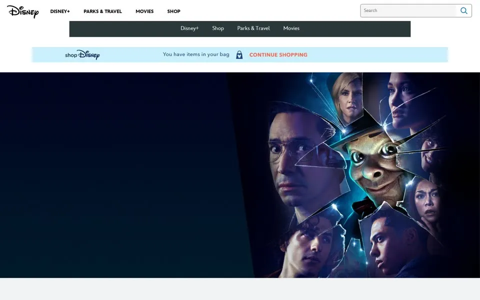 disney.com homepage in 2023